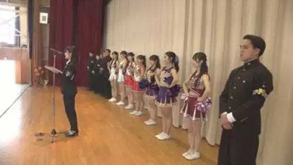「夏休み頑張ろう！」東京六大学応援団が終業式にサプライズ登場！高校生にエール　福島