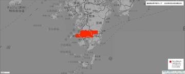 【気象情報】宮崎県南部山沿いでは今後3時間以内に線状降水帯が発生し、非常に激しい雨が同じ場所で降り続く可能性が高まる　命に危険が及ぶ災害発生の危険度が急激に高まるおそれが【雨と風のシミュレーション】