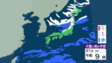 北陸地方は31日にかけて落雷や竜巻などの激しい突風、降ひょうに注意　大気の非常に不安定な状態が続き局地的に積乱雲が発達する見込み【雨と雪のシミュレーション】