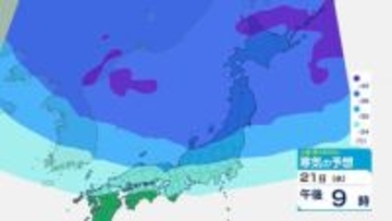 【強い寒気】21日から “マイナス30℃以下の寒気” 流れ込む…“冬型” 強まり西日本でも大雪のおそれ　能登の上空 “マイナス36℃” 見込み【寒気の動きシミュレーション】