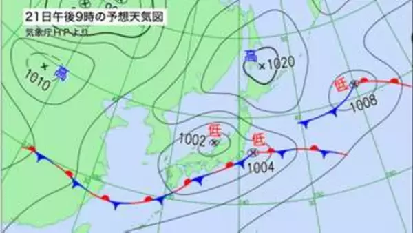 21日明け方から大雨か　多いところで1時間に30mm予想　雨雲発達で“警報級”大雨の可能性も　北陸地方