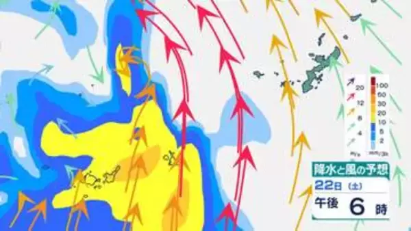 【大雨情報】先島諸島　“警報級”大雨おそれ　1時間に最大50mm“非常に激しい雨”のところも　熱帯低気圧の影響【雨と風のシミュレーション】