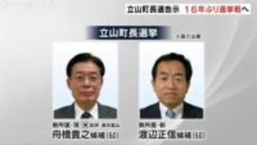 立山町長選告示で現職と新人の一騎打ちか　16年ぶりの選挙戦に　20年にわたる舟橋町政への審判は　富山・立山町
