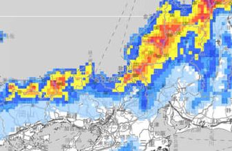 【大雪情報】　近畿地方　上空約1500メートルにマイナス9℃以下の強い寒気　強い冬型の気圧配置【大雪と雨シミュレーション】