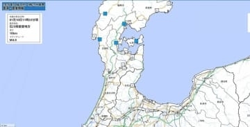 石川県能登地方を震源とする地震　石川で震度3、富山県内は3市で震度1を観測