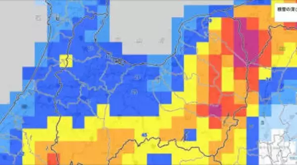 【大雪情報】富山県　25日にかけて再び大雪に…砺波で積雪40センチ　25日朝まで平野部で40センチ、山間部で70センチの降雪予想【雪と雨のシミュレーション】