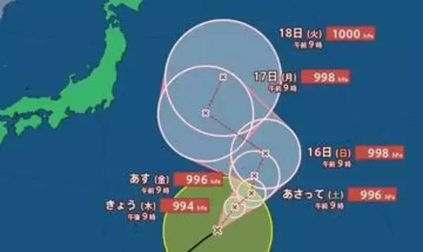 【台風17号】“ジグザグ進路”で北上か お盆後半の16日〜18日にかけて日本の東へ接近の恐れ【雨と風のシミュレーション】
