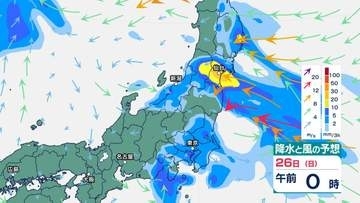 東北 前線停滞で大気不安定続く あす26日にかけ「警報級大雨」の可能性も 土砂災害や河川増水に十分注意【降水と風のシミュレーション】