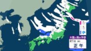 【大雪情報】関東甲信　21日夕方までに20センチ降雪か　22日夕方までの24時間にさらに50センチの降雪予想　積雪や路面の凍結による交通障害に注意・警戒を【雪と雨のシミュレーション】