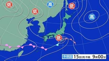 梅雨前線が活発化…14日夜に低気圧発生へ　伊豆諸島では24時間で120mmの大雨か【雨風のシミュレーション】