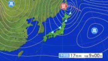 【気象情報】東北日本海側は17日朝から昼前にかけて西よりの風が強まる　警報級の西よりの風となる可能性　積乱雲が発達し雷の発生する所がある見込み【雪と雨のシミュレーション】