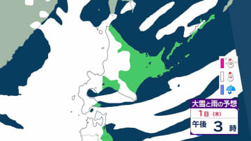 北海道　多いところでは24時間に50cmの降雪予想　暴風雪や“警報級”大雪のおそれも　1日夜から2日にかけて【雨と雪のシミュレーション】