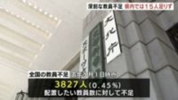 全国で教員3827人不足　富山県内は15人不足　教員の定年退職など要因　「再任用などで教員数の確保を」