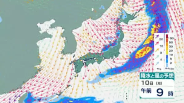【気象情報】北陸地方は10日はこの時期としては強い寒気が流れ込む見込み　大気の状態が非常に不安定に　明け方から夕方にかけて落雷や竜巻などの激しい突風に注意【雨と風のシミュレーション】