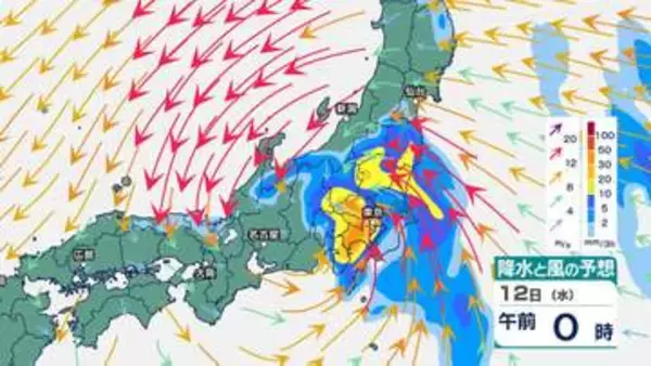 【台風15号】11日夜〜12日午前に北陸へ最接近 大雨・強風に注意・警戒 進路次第で警報級暴風の恐れも【風と雨のシミュレーション】