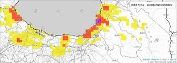 【速報】富山県東部に線状降水帯直前予測 3時間以内に線状降水帯が発生