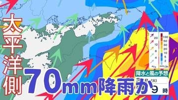 四国地方　降り始めから150mm近い雨量も　このあとも最大70mm降雨予想　31日昼前にかけ河川の増水・氾濫に警戒【雨風シミュレーション】