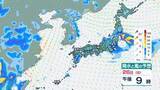 「【大雨情報】27日にかけ前線の影響…北陸120ミリ、東北100ミリ予想　土砂災害や低い土地の浸水に警戒【降水と風のシミュレーション】」の画像1