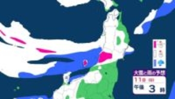 【気象情報】東北日本海側　強い冬型の気圧配置で大雪のおそれ　雪雲停滞で“警報級”大雪の可能性も　【雨と雪のシミュレーション】