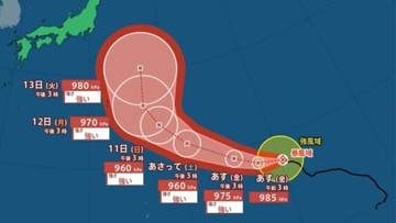 【台風情報】台風29号（コグマ）ウェーク島近海を西北西へ　10日（土）11日（日）に最大風速40m/sまで発達、12日（祝・月）スポーツの日に小笠原近海へ【雨と風のシミュレーション】