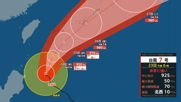 【台風7号】沖縄地方に「強い勢力」で接近見込み　25日～27日ごろにかけ　フィリピンの東を時速10キロで北西へ【雨と風のシミュレーション】