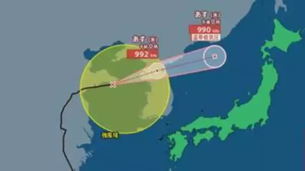 【台風9号】朝鮮半島通過後に温帯低気圧へ変わっても強風は維持へ…15日は中心気圧990hPaへ発達、日本海を進む見込み、強風に警戒【雨と風のシミュレーション】