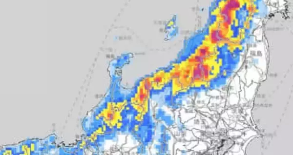 【大雪情報】北陸地方は21日から25日頃にかけて大雪による交通障害に注意・警戒を　22日朝まで新潟山沿いで100センチの降雪予想【雪と雨のシミュレーション】