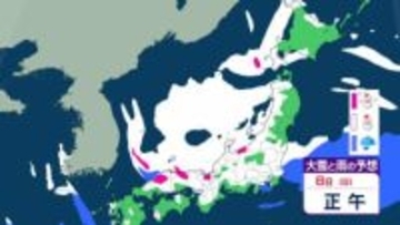 【大雪情報】近畿地方　9日明け方にかけて大雪に…特に８日夜のはじめ頃にかけては短時間に降雪が強まり、警報級の大雪となる見込み【雪と雨のシミュレーション】