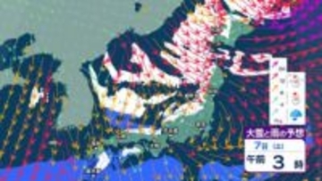 【大雪情報】東北地方　雪を伴った西よりの強い風や大雪となる所がある見込み　警報級の可能性も【雪と雨と風のシミュレーション】