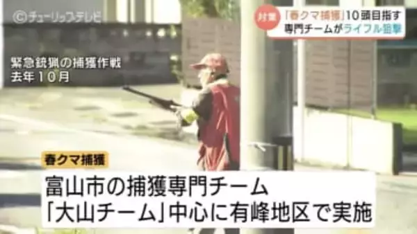 「春クマ」をライフル射撃で10頭捕獲へ…県が初の捕獲作戦　去年の出没は過去10年で最多1059件　富山