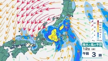 【台風15号】11日夜〜12日朝に東海最接近へ　11日夜から大雨のピーク 岐阜・静岡で100ミリ予想　警報級の大雨となる可能性も【風と雨のシミュレーション】