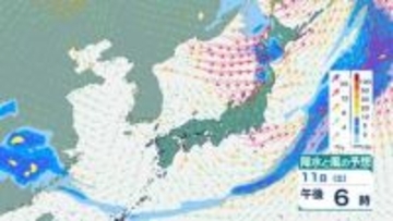 【気象情報】東北地方　太平洋側では11日夜遅くから12日にかけて暴風に警戒【雨と風のシミュレーション】