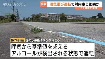 酒気帯び運転で事故か…58歳女性が鎖骨など骨折　自称会社員の男(51)を逮捕　「酒は抜けていると思った」容疑一部否認　富山