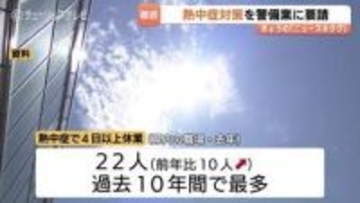 職場の熱中症【富山】過去10年間で最多22人 労働局が警備業へ連絡体制や手順の周知徹底を要請