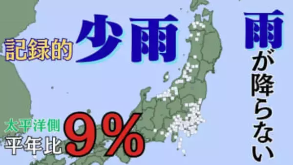 平年比わずか9%…太平洋側で雨が降らない　“記録的少雨”は今後1か月も継続へ　西日本は1月として過去最少【雪と雨のシミュレーション】