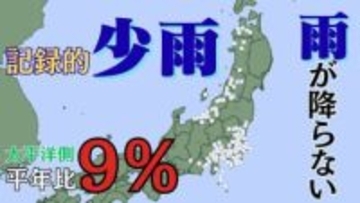 平年比わずか9%…太平洋側で雨が降らない　“記録的少雨”は今後1か月も継続へ　西日本は1月として過去最少【雪と雨のシミュレーション】