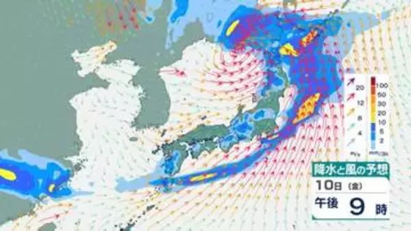 【気象情報】近畿地方　10日夜遅くにかけて竜巻などの激しい突風や落雷に注意を【雨と風のシミュレーション】