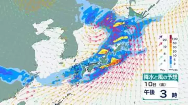【気象情報】近畿地方　10日夜遅くにかけて竜巻などの激しい突風や落雷、急な強い雨に注意　【雨と風のシミュレーション】