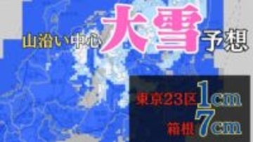 【大雪情報】東京23区でも降雪のおそれ　関東甲信の山地で最大30cm予想　気温低下なら“警報級の大雪”の可能性も　3日から4日にかけて【雨と風のシミュレーション】