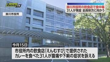 掛川市役所内の飲食店でカレーによる食中毒　31人が腹痛や下痢　ウエルシュ菌を検出（静岡）