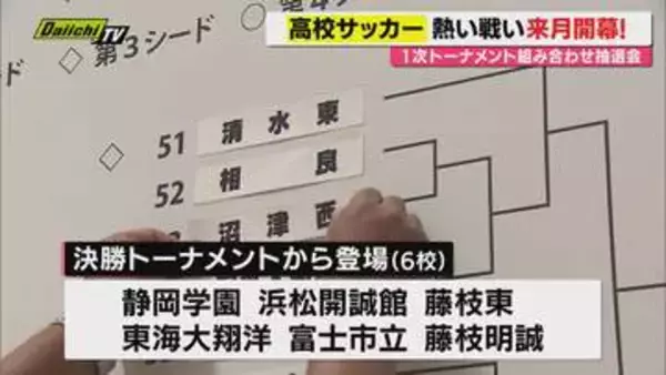 ９月開幕全国高校サッカー選手権県大会の組合せ抽選会（静岡市）