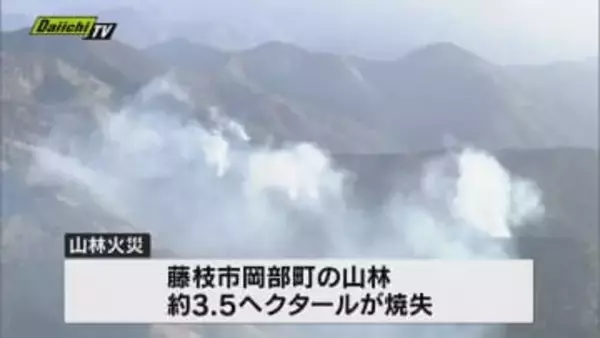 藤枝市の山林火災 一夜明けても延焼中 ヘリ散水等で消火活動続く（静岡・藤枝市）