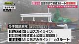 「富士山五合目へと向かう県道3ルートの冬季閉鎖が24日解除 「五合目から上には絶対に登らないように」と注意を呼び掛け（静岡）」の画像1