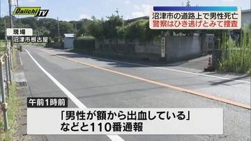 ひき逃げか…道路上で出血する男性見つかる　搬送先の病院で死亡確認　静岡・沼津市