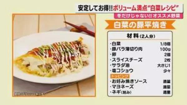 【献立予報】旬＆お得な食材と簡単レシピを紹介するコーナー！夕飯献立の参考に…今回は｢白菜｣(静岡)