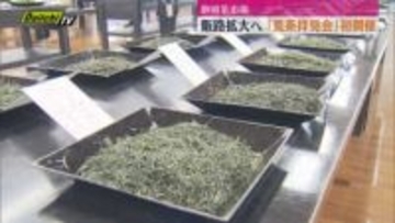 お茶の販路拡大へと静岡茶市場で「荒茶拝見会」（静岡市）