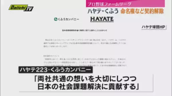 ハヤテ・くふう　資本業務提携契約を解除　プロ野球「ハヤテベンチャーズ静岡」命名権めぐりトラブル