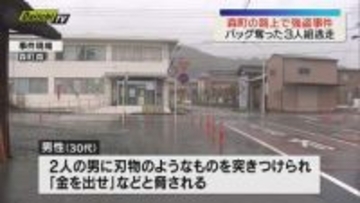 帰宅途中の男性が路上でバッグを奪われる強盗事件発生　車で逃走した３人組を捜査（静岡・森町）