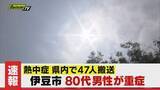 「【熱中症】伊豆市の80代男性が畑で倒れ重症･焼津市ではサッカーの中学生が練習後搬送など県内計47人 救急搬送(静岡)」の画像1