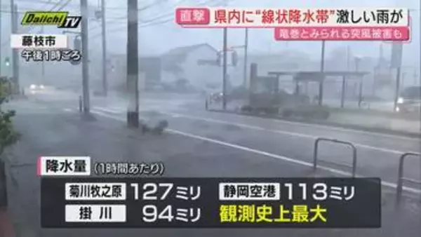 【台風15号】”線状降水帯”が県内広範囲で発生 激しい雨と風で各地に被害（静岡県）